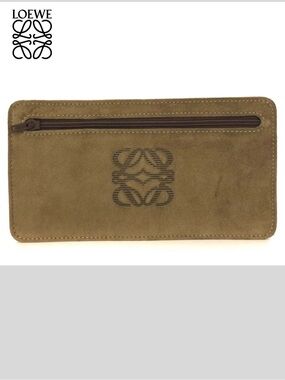 LOEWE Anagram Suede Leather Flat Pouch